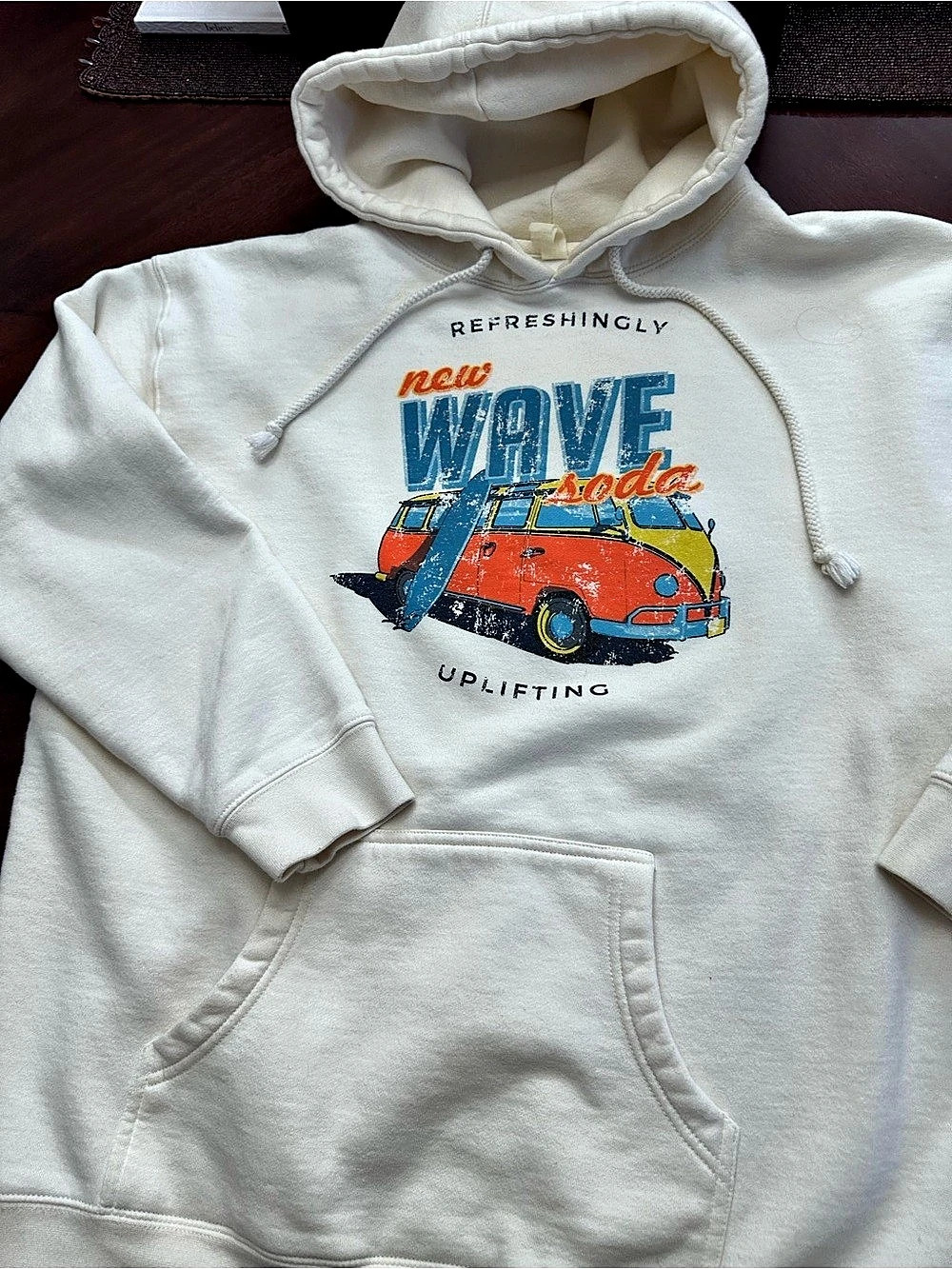 New Wave Soda Graphic Hoodie Independent Trading Co Retro Style VW Bus Surf